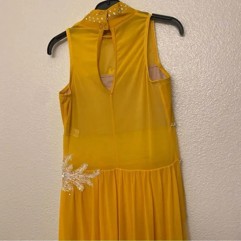 Weissman Balera dance costume solo yellow custom lyrical D10496 MA adult